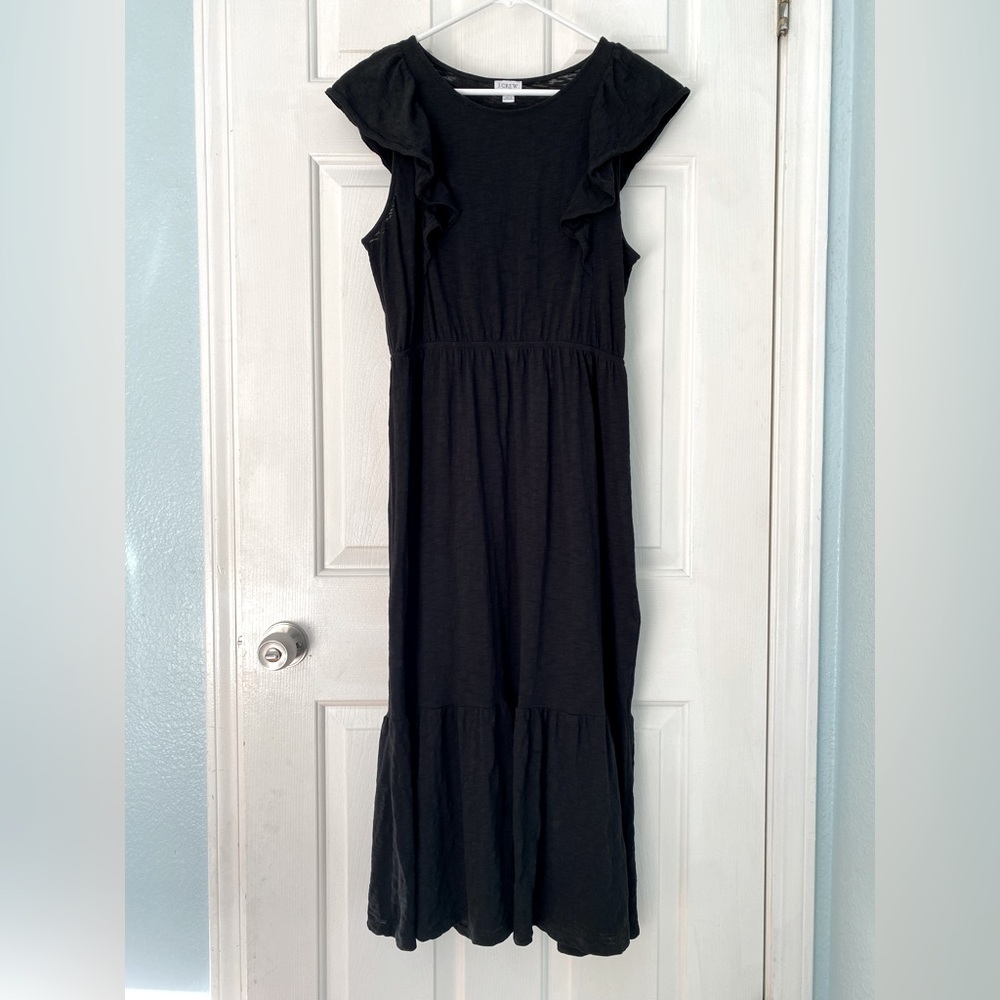 J Crew black midi dress